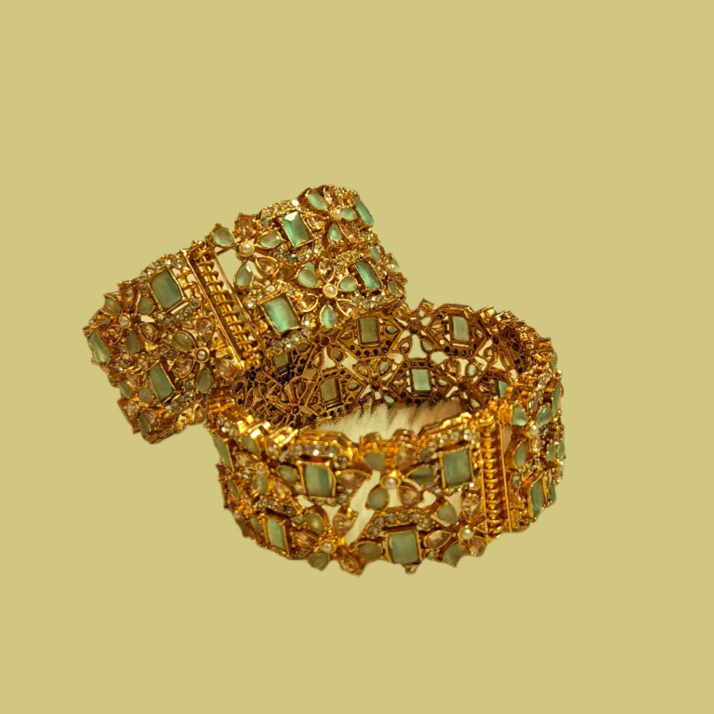 turquoise gold bangles