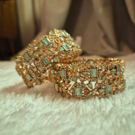 turquoise gold bangles